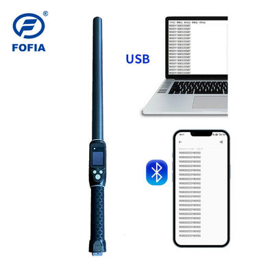 خواننده RFID دستی سفارشی ISO FDX-B HDX 30000 رکورد برای برچسب گوش دام و طیور میکروچیپ پلاستیکی برد بلند